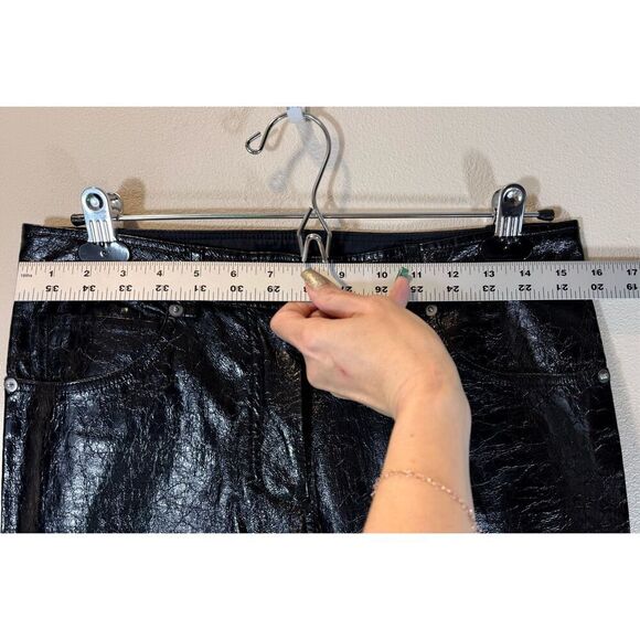 NWOT Helmut Lang Patina Stretch Moto 100% Lamb Leather Women's Size 6 Pants - Picture 7 of 10